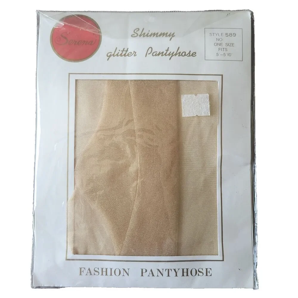 Vtg 90s Serena Shimmy Glitter Pantyhose 100% Nylon 589 OS 5-5'10